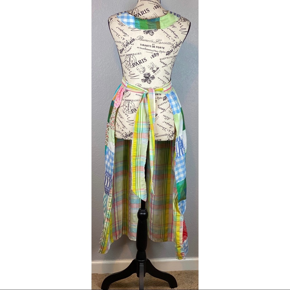 Vintage 70’s Pinafore Reversible Patchwork Apron, ONE SIZE - Picture 3 of 7